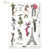 Eiffel Tower, fashion, Paris, old France, vintage, hat, joke, flowers, R337